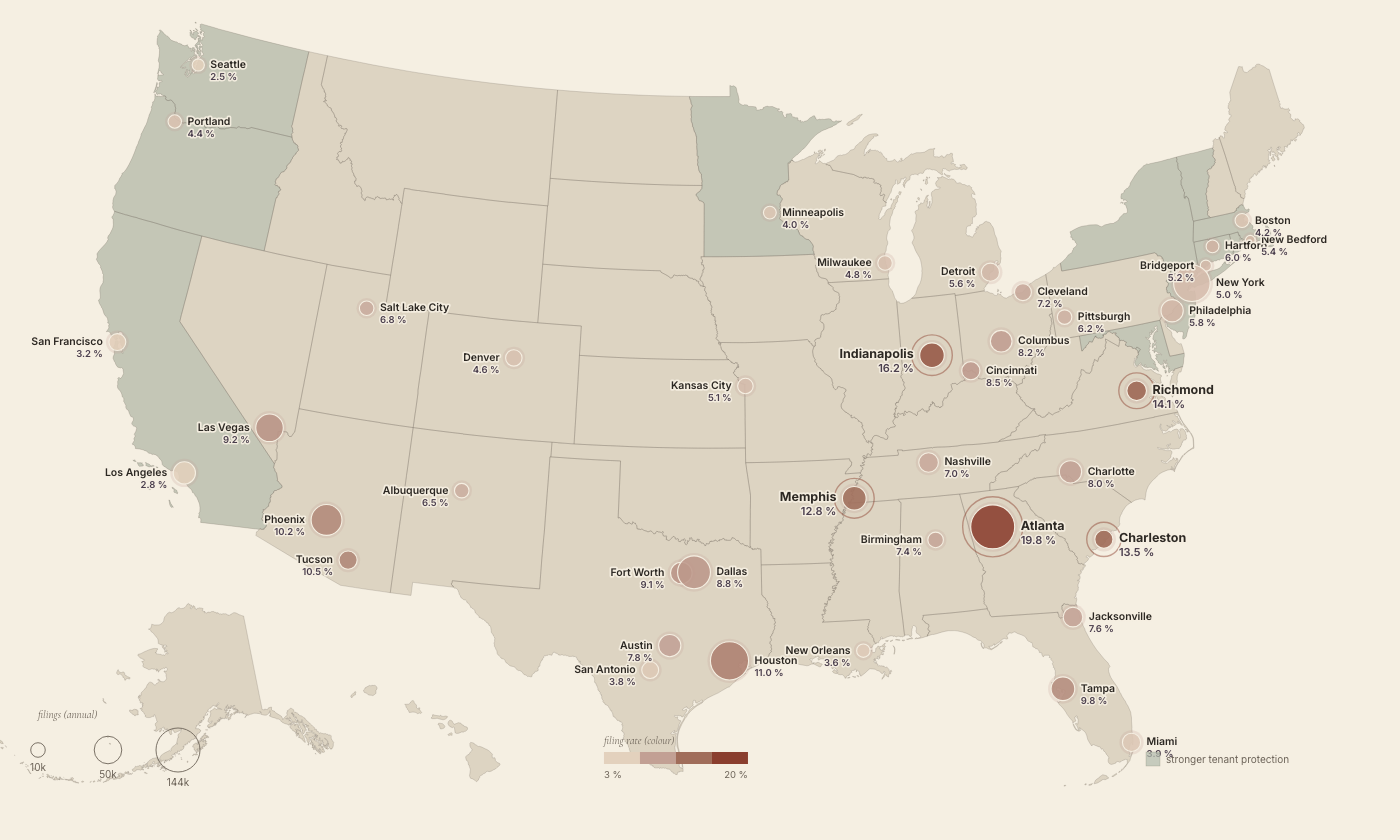 1.23 Million Eviction Filings — visualization preview